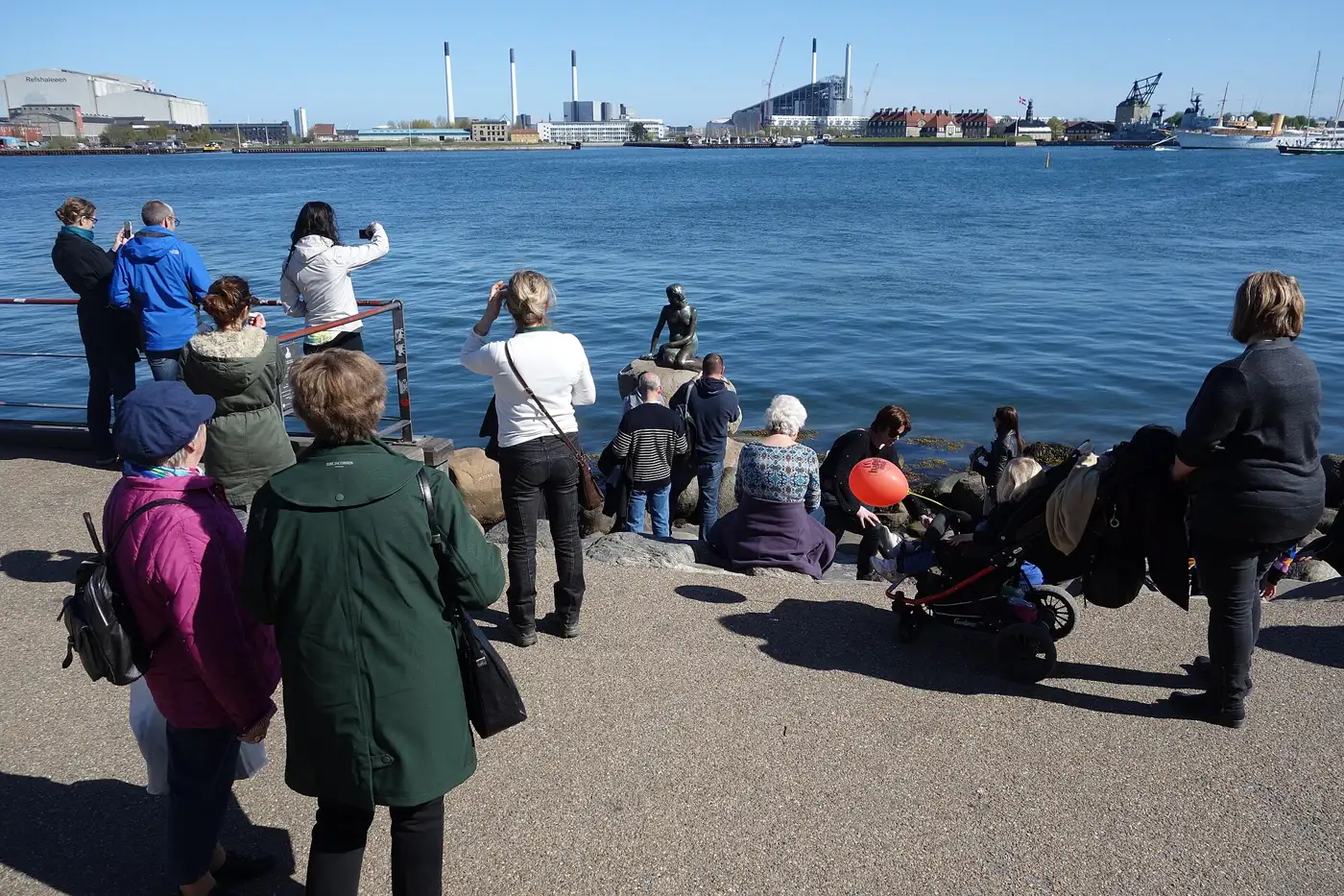 The Little Mermaid statue on her rock at Langelinie, Copenhagen