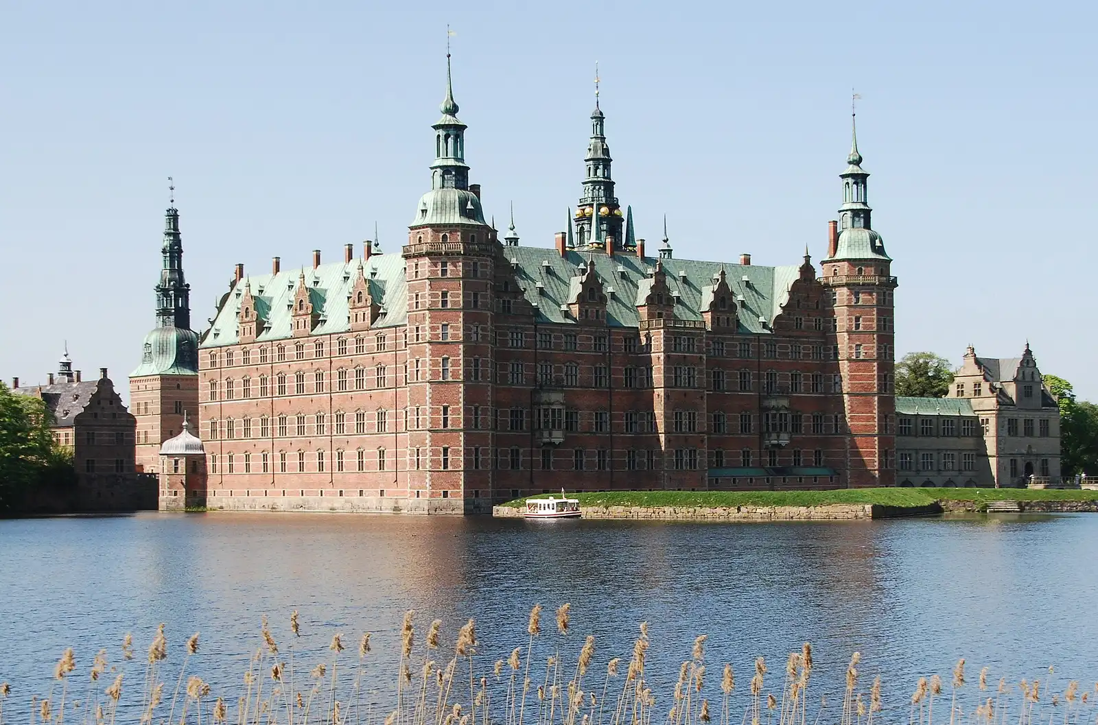 Frederiksborg Palace across the castle lake in Hillerod