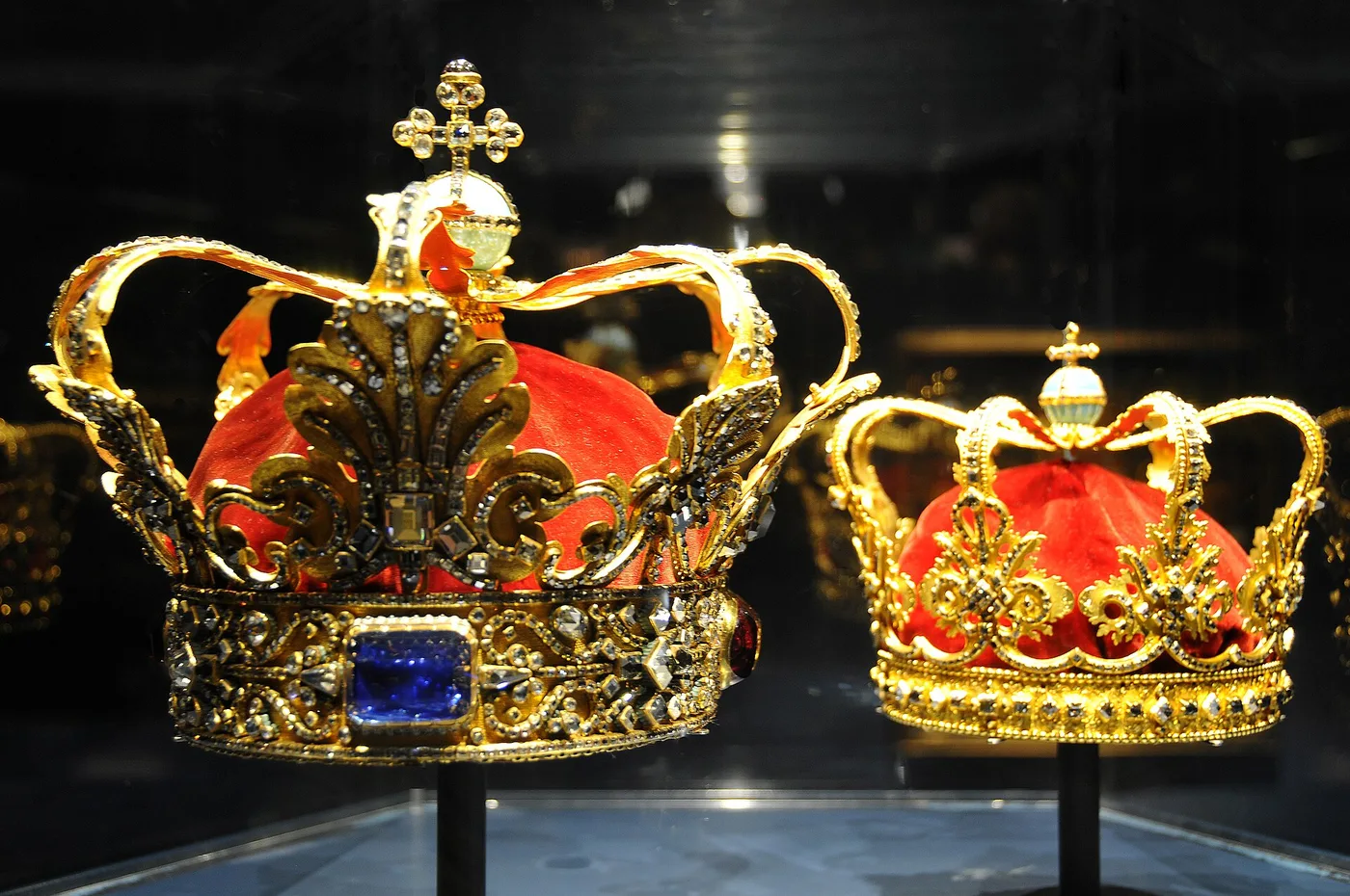 The Crown Jewels on display in the Treasury of Rosenborg Castle